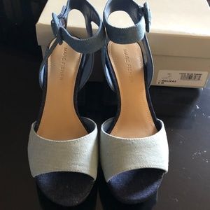 Marc Fisher Suede Platform Sandals Ankle Straps